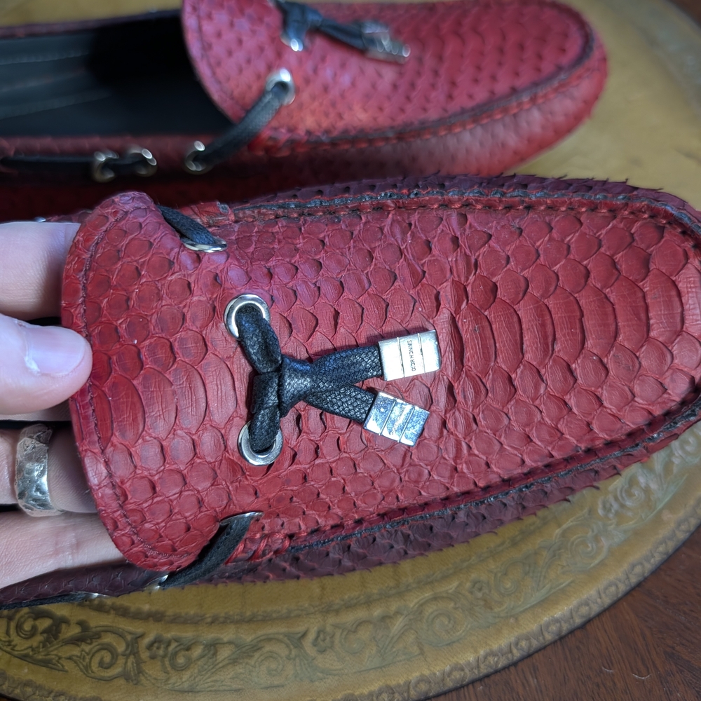 DIOR HOMME Genuine Python KVA Snakeskin Tassel Driving Loafers 41 / 8 - Picture 8 of 12
